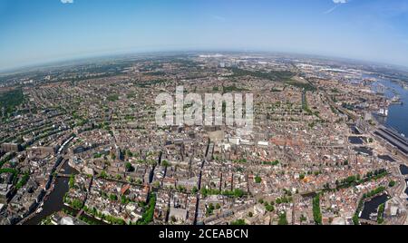 Aereo della città interna di Amsterdam, Paesi Bassi Foto Stock