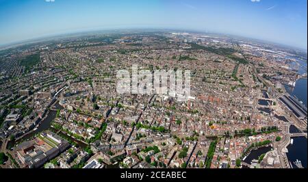 Aereo della città interna di Amsterdam, Paesi Bassi Foto Stock