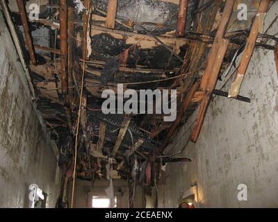 Austin, TX 10 giugno 2008: Vista della residenza del governatore del Texas, soffitto del corridoio al secondo piano, affacciato a est. ©Texas Governor's Office/Pool Foto Stock
