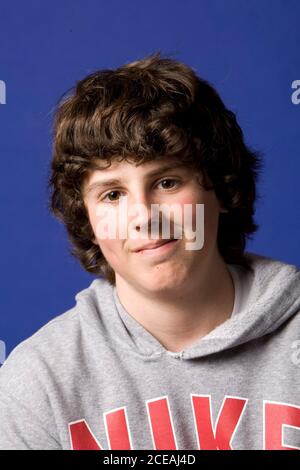 Austin, Texas: Ritratti di un ragazzo di tredici anni in studio. MR 22 gennaio 2008 ©Bob Daemmrich/ Foto Stock