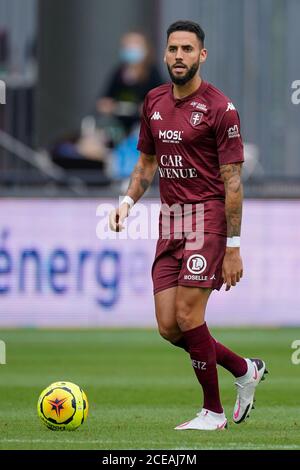 METZ, FRANCIA - 30 AGOSTO: Dylan Bronn di Metz durante la partita tra FC Metz e MONACO il 30 agosto 2020 a Metz, Paesi Bassi. *** Local Caption *** Dylan Bronn Foto Stock