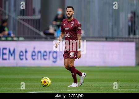 METZ, FRANCIA - 30 AGOSTO: Dylan Bronn di Metz durante la partita tra FC Metz e MONACO il 30 agosto 2020 a Metz, Paesi Bassi. *** Local Caption *** Dylan Bronn Foto Stock