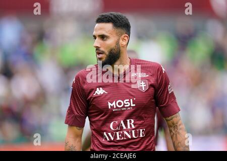 METZ, FRANCIA - 30 AGOSTO: Dylan Bronn di Metz durante la partita tra FC Metz e MONACO il 30 agosto 2020 a Metz, Paesi Bassi. *** Local Caption *** Dylan Bronn Foto Stock