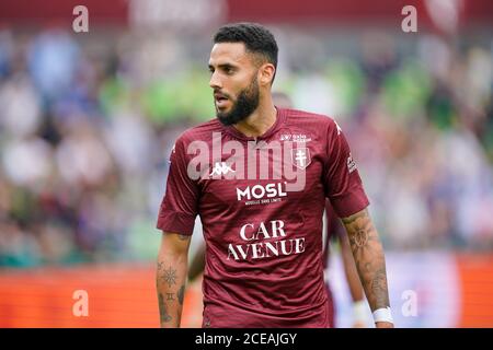 METZ, FRANCIA - 30 AGOSTO: Dylan Bronn di Metz durante la partita tra FC Metz e MONACO il 30 agosto 2020 a Metz, Paesi Bassi. *** Local Caption *** Dylan Bronn Foto Stock