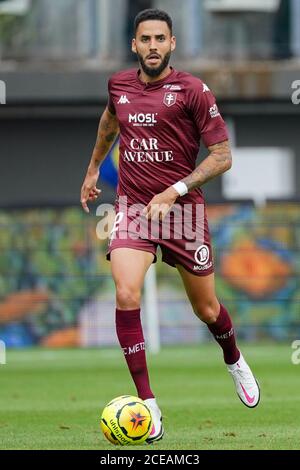 METZ, FRANCIA - 30 AGOSTO: Dylan Bronn di Metz durante la partita tra FC Metz e MONACO il 30 agosto 2020 a Metz, Paesi Bassi. *** Local Caption *** Dylan Bronn Foto Stock