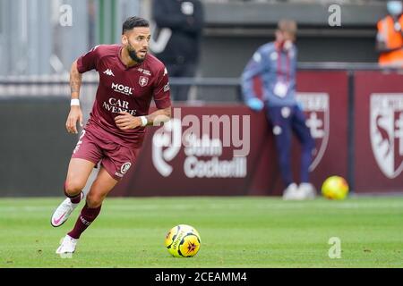 METZ, FRANCIA - 30 AGOSTO: Dylan Bronn di Metz durante la partita tra FC Metz e MONACO il 30 agosto 2020 a Metz, Paesi Bassi. *** Local Caption *** Dylan Bronn Foto Stock