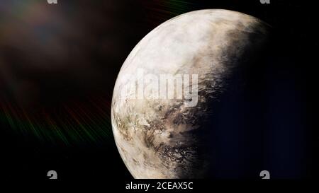 ghiacciato alieno mondo, pianeta nascosto in ghiaccio e neve Foto Stock