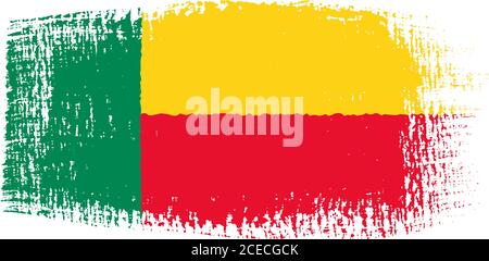 Benin bandiera spazzhstroke Illustrazione Vettoriale