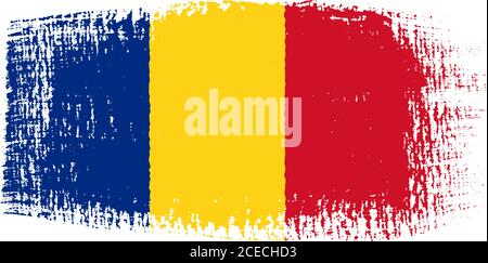Romania bandiera spazzhstroke Illustrazione Vettoriale