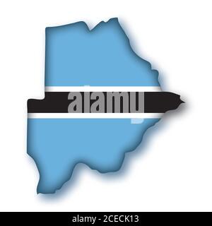 Bandiera della mappa del Botswana Illustrazione Vettoriale