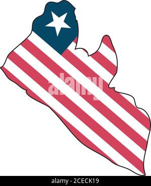 Bandiera della Liberia Illustrazione Vettoriale