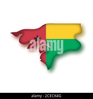 La Guinea Bissau bandiera mappa Illustrazione Vettoriale