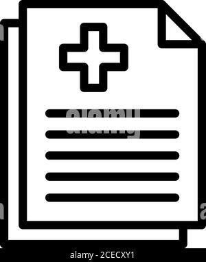 Icona di carta medica per disabili, stile del contorno Illustrazione Vettoriale