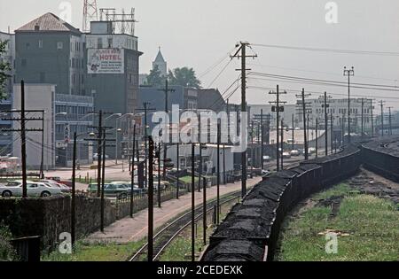 BLUEFIELD, WEST VIRGINIA CARBONE, BLUEFIELD FERROVIA GIUNZIONE, WEST VIRGINIA, STATI UNITI, ANNI '70 Foto Stock