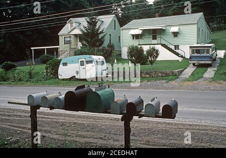 CASELLE DI POSTA, BLUEFIELD, WEST VIRGINIA, USA, ANNI '70 Foto Stock