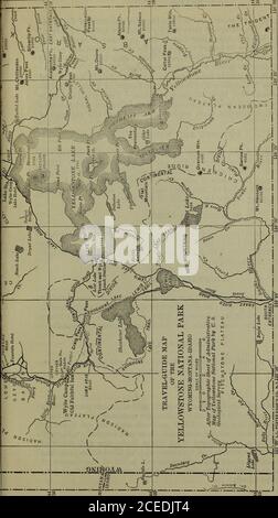 . Rapporti annuali dei sovrintendenti del Parco Nazionale di Yellowstone, 1915. 22 YELLOWSTONE NATIONAL PABK. ORSI. Ma poche denunce sono state ricevute durante l'estate delle depreda-zioni da parte degli orsi. I viaggi erano pesanti e trovavano un'ampia offerta di rifiuti nelle discariche di rifiuti vicino agli alberghi e ai campi permanenti, e quindi non hanno dovuto ricorrere a rubare dalle scatole di ghiaccio e dai rifornimenti dei campanieri, come talvolta accade. Due orsi dovevano essere chileddurante l'estate per proteggere la vita e la proprietà. Un orso grizzly maschile di 5 anni fu catturato al Grand Canyon e spedito vivo il 2 novembre 1914 al Board o Foto Stock