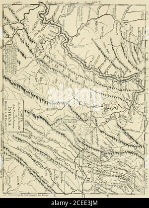 . Il movimento di Westward; le colonie e la Repubblica ad ovest delle Alleghanies, 1763-1798; con illustrazioni cartografiche complete da fonti contemporanee. Per proibire l'insediamento. I capi Iroquois signedwith i delegati coloniali : ma i Delawares e gli Shawnees, pur asserendo, non furono autorizzati a firmare, poiché erano dipendenti dagli Irochesi. Il territorio così alienato fu investito, sotto i theterms del trattato, nella corona, e poteva essere occupato solo da concessione reale, si affermò presto che, per quanto riguarda questi terreni, l'annuncio reale fu annullato. Johnson, Foto Stock