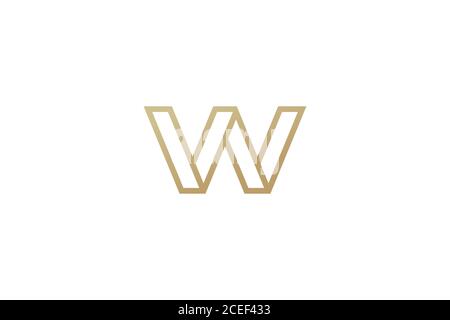 Logo Letter W disegno . lettera astratta logotipo monogramma W. illustrazione vettoriale Illustrazione Vettoriale