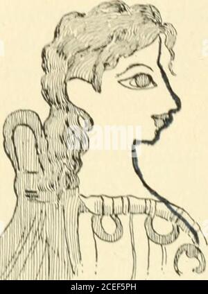 . La storia delle nazioni antiche : un testo-libro per le scuole superiori. CretanVase verniciato. È LA CIVILTÀ DELL'EGITTO E DELL'ASIA OCCIDENTALE. YlUNU Chktan CJiul. Da un muro-dipinto nel palazzo al 1 Inossus. II Cannol essere negato che i cretesi hanno imparato molto fromthe vecchia civiltà di Babilonia e della valle del Nilo, ma qualunque hanno preso in prestito hanno fatto sempre sopra e gli hanno dato un tocco o( individualità. La civiltà di Thuaheh è piuttosto froemits forerunner. Questa individualità si vede meglio nella libertà di design nelle loro pitture murali e vase-paintings, e nel lackof assoluto che con Foto Stock