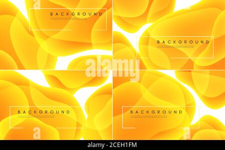 Colorato insieme minimalista astratto di sfondi vettoriali con fluido luminoso forme Illustrazione Vettoriale