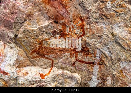 Safari Aborigeno di Pittura Rock con Sab Lord Foto Stock