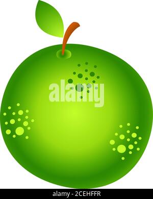 Apple. Mangiare sano. Frutta esotica tropicale. Illustrazione vettoriale isolata in bianco. Illustrazione Vettoriale