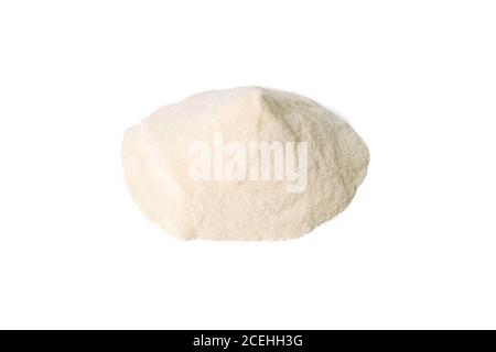 Agar-agar polvere isolato su fondo bianco. Vista frontale, primo piano Foto Stock