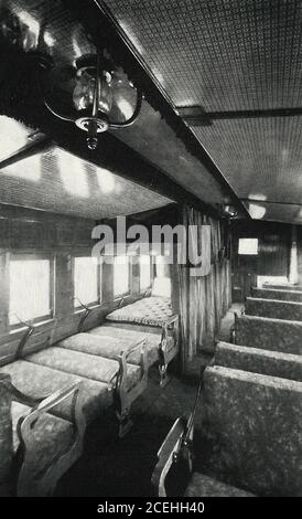 Interno della prima Sleeping Car Pullman - viaggio in treno di lusso, circa 1920 Foto Stock
