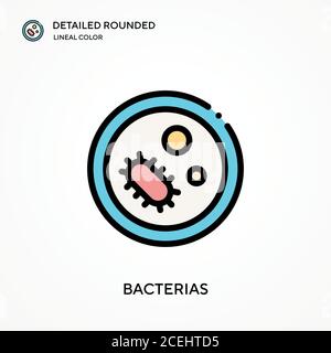 Batterie icona vettoriale lineare arrotondata e dettagliata. Modello di disegno simbolo illustrazione per elemento dell'interfaccia utente Web mobile. Pittogramma moderno di colore perfetto sopra Illustrazione Vettoriale