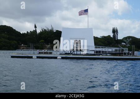 USS Arizona Pearl Harbor Memorial, Oahu, Hawaii Foto Stock
