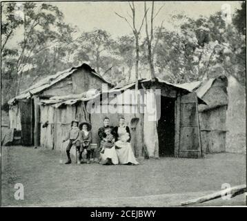 . Il più grande bisogno dell'Australia : con una nota introduttiva dell'Arcivescovo di Brisbane. UNA CORTECCIA HOMESTKAU IN UNA FATTORIA LONKLY IN IHK VVARRUMBUNGLE MONTAGNE, N.S.W. Uno dei distretti operati dalla Fratellanza del buon Pastore. Una SCUOLA DI CESPUGLIO è appena un fienile ruvido con una verandah un lato. L'interno è semplice e pulito; l'esterno è un parco giochi grande abbastanza per 1,000 bambini. In mezzo siede Maestro. Vicino alla scuola c'è un cavallo e una trappola. Questo appartiene a uno dei Bush Brothers, che ha spinto a dare loro una lezione problemi e principi 139 i membri del partito laburista arecerta Foto Stock