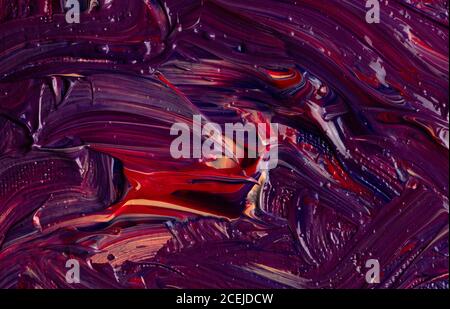 pennellate astratte di colori acrilici Foto Stock
