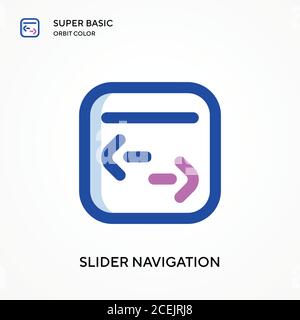Navigazione con cursore icona vettoriale di colore orbitale di base super. Modello di disegno simbolo illustrazione per elemento dell'interfaccia utente Web mobile. Pittogramma moderno di colore perfetto o Illustrazione Vettoriale