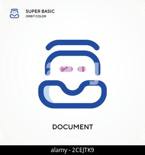 Icona vettoriale colore orbita super base documento. Modello di disegno simbolo illustrazione per elemento dell'interfaccia utente Web mobile. Pittogramma moderno di colore perfetto su editabl Illustrazione Vettoriale