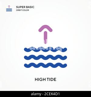 Icona vettore di colore orbitale di base alta marea. Modello di disegno simbolo illustrazione per elemento dell'interfaccia utente Web mobile. Pittogramma moderno di colore perfetto su editab Illustrazione Vettoriale