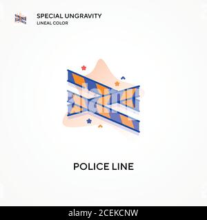 Icona di colore lineare speciale ungravity della linea di polizia. Concetti moderni di illustrazione vettoriale. Facile da modificare e personalizzare. Illustrazione Vettoriale