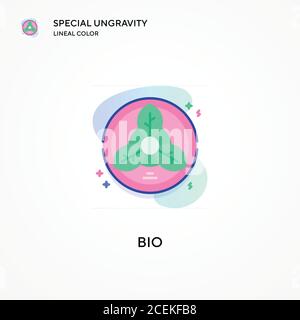 Icona di colore lineare a gravità speciale bio. Concetti moderni di illustrazione vettoriale. Facile da modificare e personalizzare. Illustrazione Vettoriale