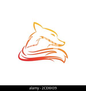 Creative Fox testa simbolo Logo Design vettore illustrazione Illustrazione Vettoriale