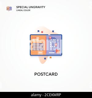 Cartolina speciale ungravity icona di colore lineare. Concetti moderni di illustrazione vettoriale. Facile da modificare e personalizzare. Illustrazione Vettoriale