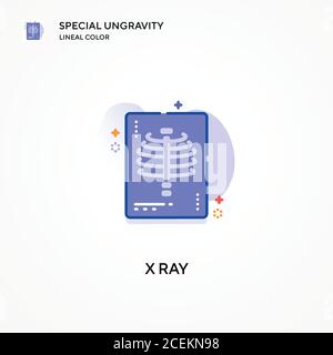 Icona di colore lineare ungravity speciale raggi X. Concetti moderni di illustrazione vettoriale. Facile da modificare e personalizzare. Illustrazione Vettoriale
