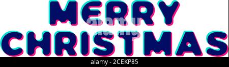 immagine vettoriale del biglietto d'auguri in 3d elegante, isolata su bianco. buon natale. Carattere geometrico alla moda. Illustrazione Vettoriale