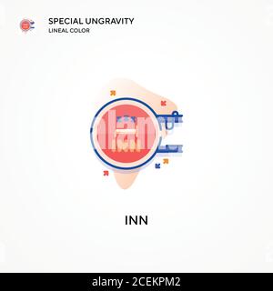 Inn speciale ungravity icona di colore lineare. Concetti moderni di illustrazione vettoriale. Facile da modificare e personalizzare. Illustrazione Vettoriale