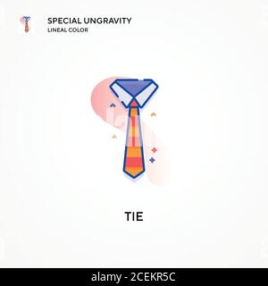 Icona di colore lineare speciale ungravity Tie. Concetti moderni di illustrazione vettoriale. Facile da modificare e personalizzare. Illustrazione Vettoriale