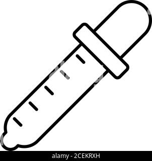 icona dello strumento contagocce su sfondo bianco, stile linea, illustrazione vettoriale Illustrazione Vettoriale