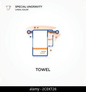 Asciugamano speciale ungravity icona di colore lineare. Concetti moderni di illustrazione vettoriale. Facile da modificare e personalizzare. Illustrazione Vettoriale
