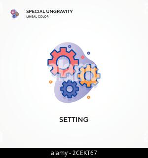 Impostazione di un'icona di colore lineare a gravità libera speciale. Concetti moderni di illustrazione vettoriale. Facile da modificare e personalizzare. Illustrazione Vettoriale