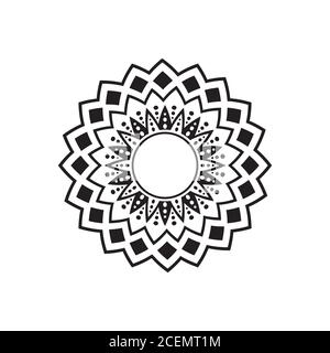 Disegno circolare in forma di mandala per Henna, Mehndi, tatuaggio, decorazione. Ornamento decorativo Illustrazione Vettoriale