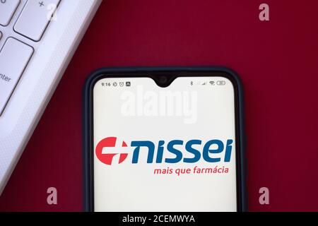 Brasile. 22 Giugno 2020. In questa illustrazione fotografica viene visualizzato il logo FarmÃcias Nissei sullo smartphone. Credit: Rafael Henrique/SOPA Images/ZUMA Wire/Alamy Live News Foto Stock