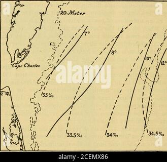 . Esplorazioni della costa degli Stati Uniti e geodetica Survey Steamer "Bache" nell'Atlantico occidentale, gennaio-marzo 1914, sotto la direzione degli Stati Uniti, Bureau of Fisheries: Oceanografia. S; inoltre stretto accordo tra la salinità e la temperatura delfondale acqua sul pendio (stazione 10160) e dell'acqua della zona centrale a 1,300-1,400 metri ad est (stazioni 10161, 10163,10166)63271°- 17 4 50 ESPLORAZIONI, Western ATLANTIC, STEAMER BACHE, 1914. Suggerisce che anche quest'ultimo è stato coinvolto, muovendo la pendenza entro circa 200 fathoms della superficie. Au questo, di cour Foto Stock