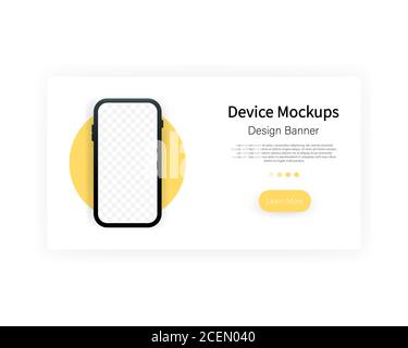 Schermo vuoto senza cornice per smartphone, mockup del telefono. Modello per l'interfaccia di progettazione di infografiche o di presentazione dell'interfaccia utente. Modello del dispositivo. EPS vettoriale 10. Illustrazione Vettoriale